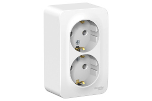 Розетка Бланка 2 мест. наружная с зазем. 