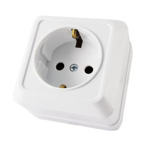 Розетка Ладога 1 мест. наружная с заземл.