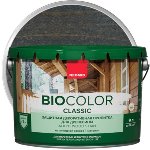 Пропитка для дерева защитно-декоративная Neomid Bio Color Графит 9л