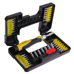 Отвертка Topex с битами и торцевыми головками (кейс)