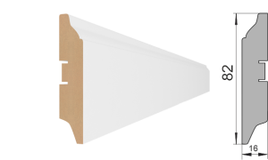 Плинтус МДФ 82 (белый) 82мм  2 м