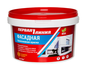 Краска акриловая фасадная 3кг Первая линия