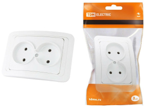 Розетка Валдай 2 мест. внутренняя без заземл.