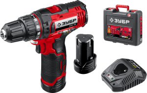 Дрель-шуруповерт ЗУБР 12В, 30Н.м, 2 АКБ (кейс)